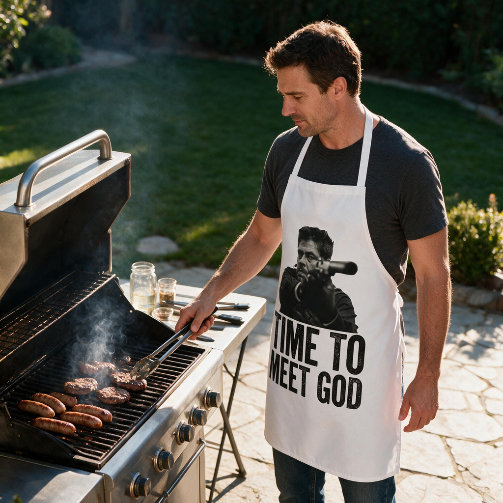 Time to Meet God — Sicario BBQ Apron