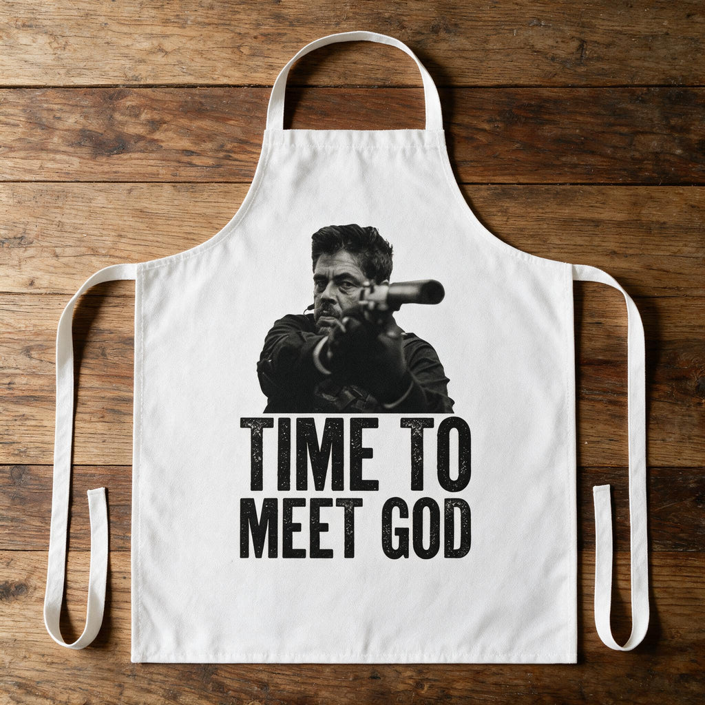 Time to Meet God — Sicario BBQ Apron