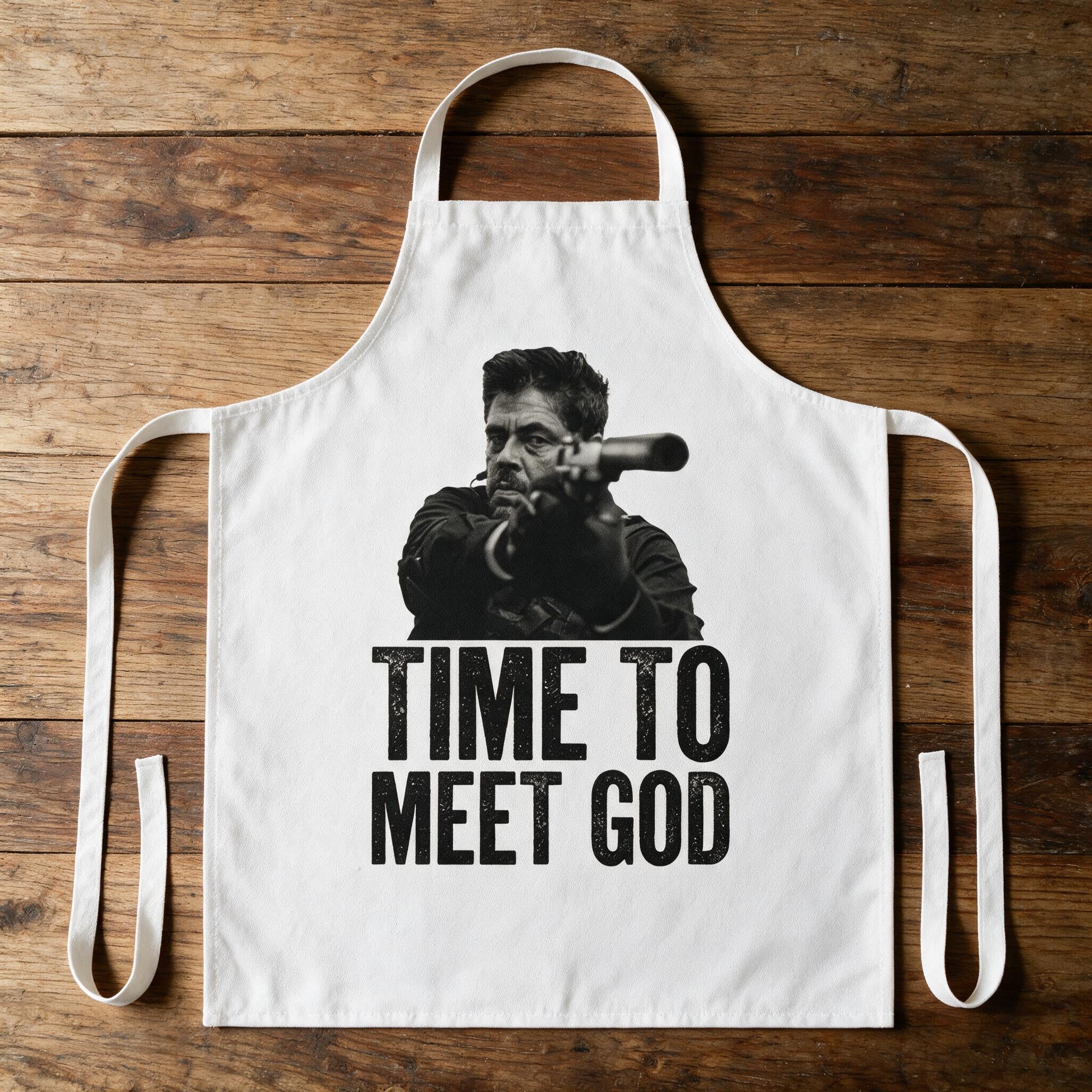 Time to Meet God — Sicario BBQ Apron